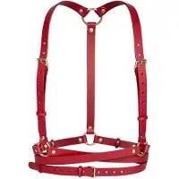 Haute Cuir Cinturón 'Double Belt Harness' rojo