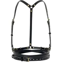 Haute Cuir Cinturón 'Slim Double Belt Harness' negro