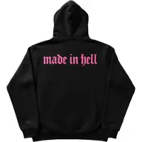 Kleidermafia Sudadera 'Oversize Made in Hell Hoodie - Black and Lila' negro