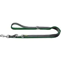 Hunter - Verstellbare Führleine Maldon - Correa para perro size Länge max. 200 cm - Breite 2,0 cm, dunkelgrün /gris