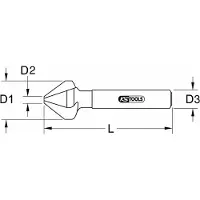 Ks Tools 336.0036, Taladro, Broca de desbaste, Rotación en sentido horario, 1 cm, 53 mm, Metal, Metales no ferrosos, Acero