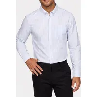 Calvin Klein Jeans Long Sleeve Yarn-dyed Stripe Oxford Ballad Blue Talla: L | Camisas Casuales Outlet | Hombre | Azul