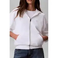 Calvin Klein Long Sleeve Terry Standard Logo Bright White Talla: L | Sudaderas con Capucha Outlet | Mujer | Blanco