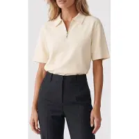 Calvin Klein Short Sleeve Tailored Knit Collar Top Afterglow Talla: XS | Polos Outlet | Mujer
