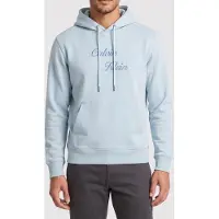 Calvin Klein Long Sleeve Classic 350gsm Terry Script Winter Sky Talla: S | Sudaderas con Capucha Outlet | Hombre