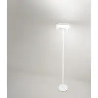 Perenz Lámpara de pie LED de 20W, doble emisión de luz, estructura de metal y aluminio, cristal de borosilicato, acabado en blanco mate, altura de 180 cm -