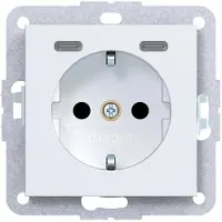 Hager Enchufe SCHUKO con USB, modelo WAS4055WM, tipo C, 20W, color blanco mate