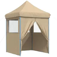 vidaXL Tienda de campaña para fiestas, 200 x 200 x 306 cm, color beige, fabricada en tela Oxford