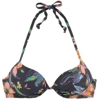LASCANA Top de bikini 'Malia' azul oscuro / antracita / verde claro / naranja