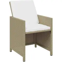 vidaXL Juego de mesa y sillas de jardín de 15 piezas con cojines, tejido de polirratán, color beige