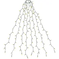 Salcar , guirnalda de luces para árbol de Navidad de 1,5 metros, con anillos y 8 adornos, 200 luces LED para árboles de 90 cm a 150 cm, luz blanca cálida