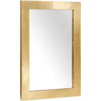 vidaXL Espejo de baño, montado en la pared, color dorado, 50 x 2,5 x 70 cm