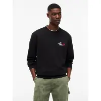 Tommy Hilfiger Sudadera 'Signature Logo Sueded' rojo / negro / blanco