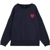 Bonprix Sudadera azul oscuro / rojo sangre