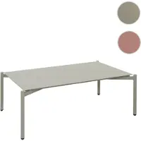 Mendler Mesa de jardín de aluminio HWC-O11, mesa de exterior tipo lounge, mesa de centro, mesa para balcón, 105x65 cm, color verde claro