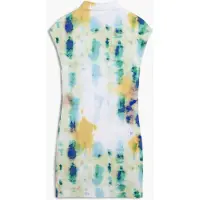 Desigual , Vestido tubo acuarela corto, Poliamida, Verde, XL