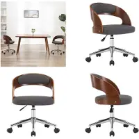 vidaXL Silla de oficina giratoria, gris, con estructura de haya y tapizada en tela. Silla de oficina, sillas de oficina, silla de escritorio giratoria, sillas de escritorio giratorias