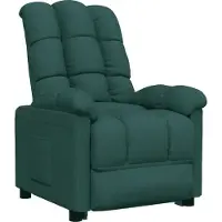 Syfax Sillón reclinable de tela verde oscuro