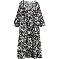 Bonprix Vestido negro / offwhite