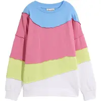 Bonprix Sudadera azul / amarillo / rosa / blanco