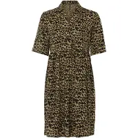 Bonprix Vestido camisero marrón claro / negro
