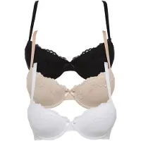 Bonprix Sujetador arena / negro / blanco