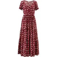 Bonprix Vestido burdeos / blanco moteado
