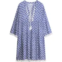 Bonprix Vestido camisero azul / blanco