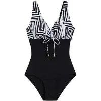 Bonprix Traje de baño negro / blanco