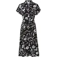 Bonprix Vestido camisero negro / blanco