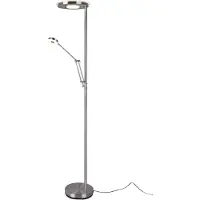 TRIO Focos LED para techo con lámpara de lectura, color plateado, regulables y orientables. Ideal para salones