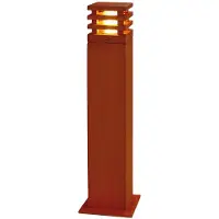 SLV 229421, Lámpara de pie exterior "Rusty Square", 70 cm. Bombilla de bajo consumo, casquillo E-27, 11 W. Material: hierro (aspecto oxidado)
