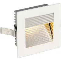 SLV , foco empotrable LED, forma rectangular, color blanco mate, luz LED blanco cálido