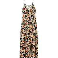 Bonprix Vestido de verano beige / verde / naranja / negro