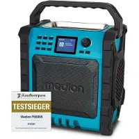 Medion LIFE P66896 Premium, radio portátil, digital, con DAB+ y FM, 30 W, pantalla de 6,1 cm (2.4"), color , detalles en azul