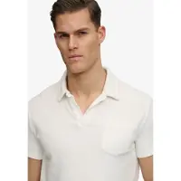 Superdry para hombre. M1110462A Polo de rizo Towelling Blanco roto (L), Casual, Algodón, Manga corta, outlet 2026.