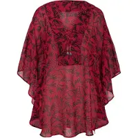 Bonprix Túnica rojo oscuro / negro