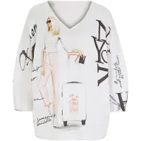 Bonprix Jersey beige / rosa pastel / negro / blanco