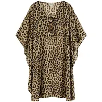 Bonprix Vestido de playa beige / camelo / negro