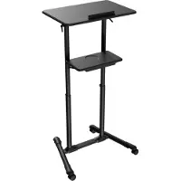 Gembird TVS-DESK-01-BK, negro, 20 kg, 1110 - 1345 mm, MDF, forma rectangular, 530 mm