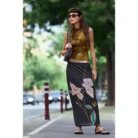 Desigual Falda verde / rosa / negro
