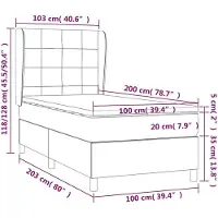 vidaXL Cama con somier y colchón de la marca , color taupe, dimensiones 100x200 cm, tapizada en tela