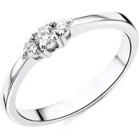 Diamant L'Eternel Anillo 'Trilogie-Ring aus 750 Weißgold mit 0.15 Karat Diamant' plata