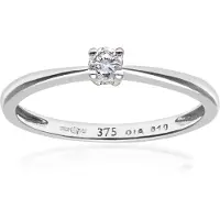 Diamant L'Eternel Anillo 'Ring aus 375 Weißgold mit 0.1 Karat Diamant' plata