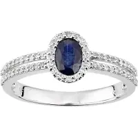 Diamant L'Eternel Anillo 'Ring aus 750 Weißgold mit Diamant mit Saphir' plata
