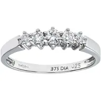 Diamant L'Eternel Anillo 'Eternity-Ring aus 375 Weißgold mit 0.25 Karat Diamant' plata