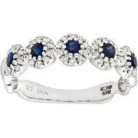 Diamant L'Eternel Anillo 'Eternity-Ring aus 375 Weißgold mit Diamant mit Saphir' plata