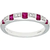 Diamant L'Eternel Anillo 'Eternity-Ring aus 375 Weißgold mit Diamant mit Rubin' plata