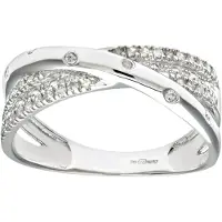 Diamant L'Eternel Anillo 'Ring aus 375 Weißgold mit 0.15 Karat Diamant' plata