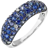 Diamant L'Eternel Anillo 'Eternity-Ring aus 375 Weißgold mit Diamant mit Saphir' plata
